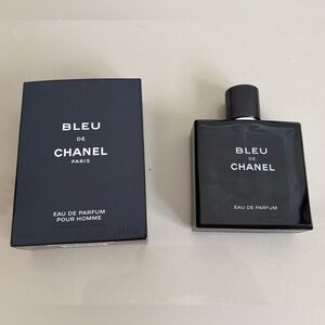 Empty Bleu de Chanel parfumerie bottle & box for 100ml / 3.4 FL.OZ